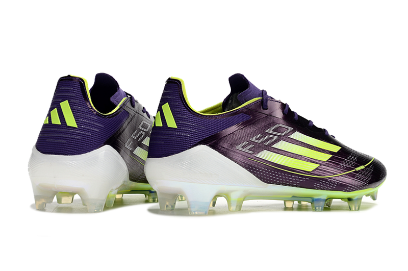 Chuteira Campo Adidas F50 FG Roxa e Verde "Fast Reborn"