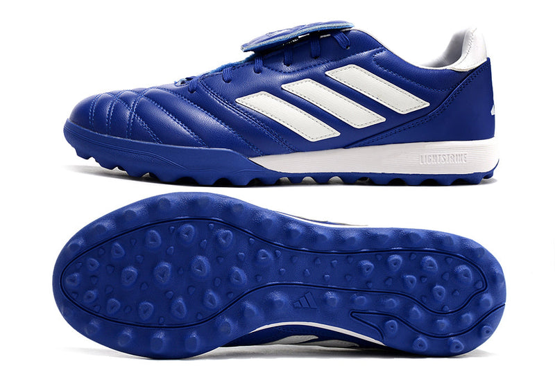 Chuteira Society Adidas Copa Gloro TF Azul e Branco