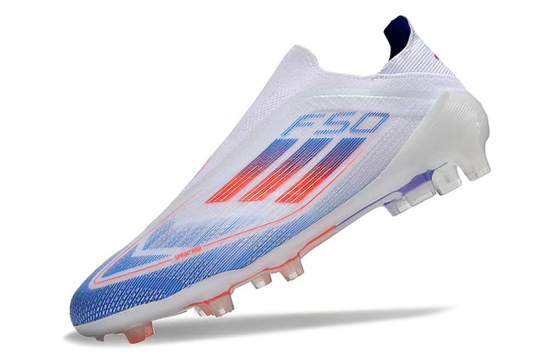 Chuteira Campo Adidas F50 LL FG Branca, Azul e Vermelha "Advancement Pack"