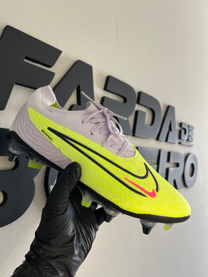 Chuteira Campo Nike Phantom GX Trava Mista Cinza e Verde N37 Pronta Entrega