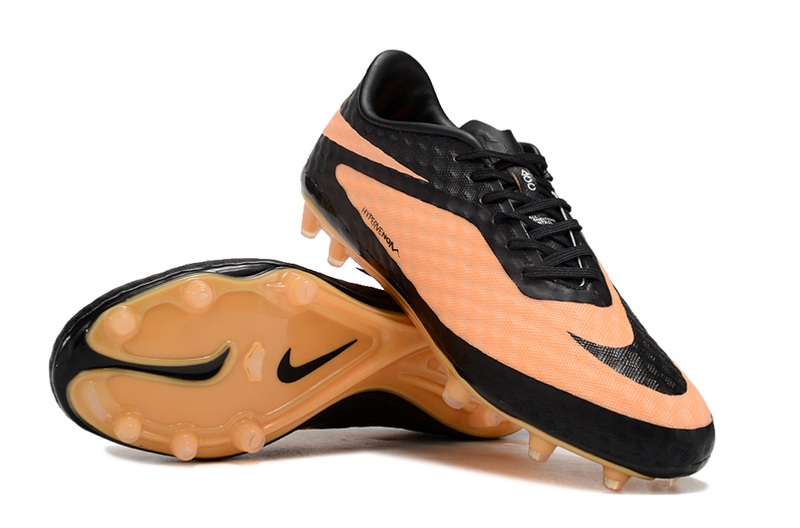 Chuteira Campo Nike Retrô Hypervenom Phantom I FG Preta e Laranja