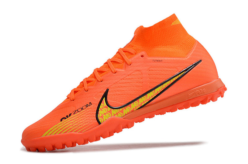 Chuteira Society Nike Air Zoom Mercurial Superfly 9 Elite TF Laranja