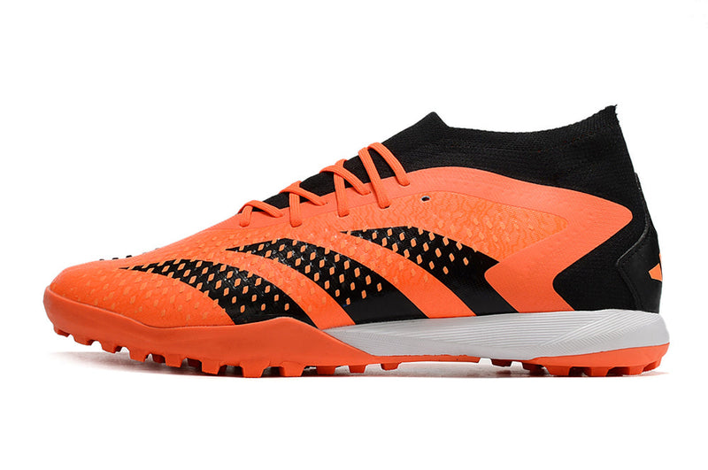 Chuteira Society Adidas Predator Accuracy.1 TF Preta e Laranja "Heatspawn Pack"