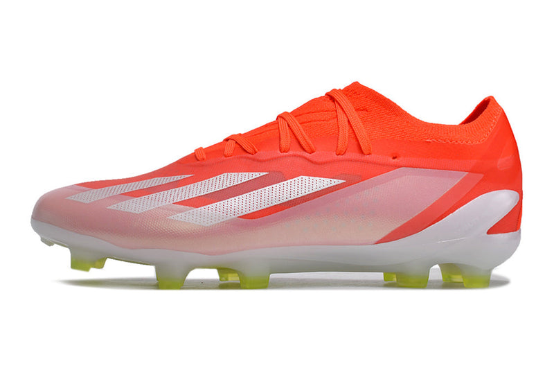 Chuteira Campo Adidas X Crazyfast.1 FG Vermelha e Branca "Energy Citrus Pack"