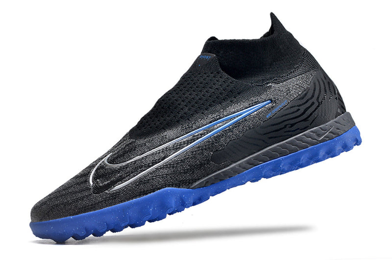 Chuteira Society Nike Phantom GX DF Elite TF Preta e Azul "Shadow Pack"