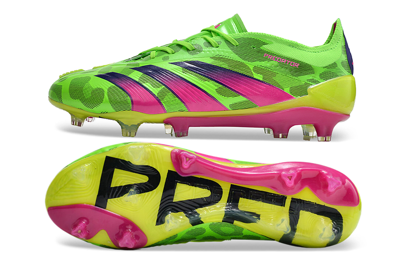 Chuteira Campo Adidas Predator Elite FG Verde e Rosa