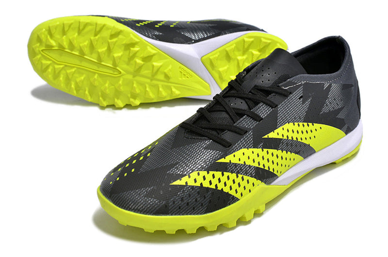 Chuteira Society Adidas Predator Accuracy.1 TF Low Preta e Verde "Crazycharged Pack"