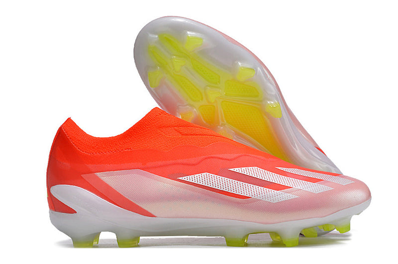 Chuteira Campo Adidas X Crazyfast+ FG Vermelho e Branco "Energy Citrus Pack"