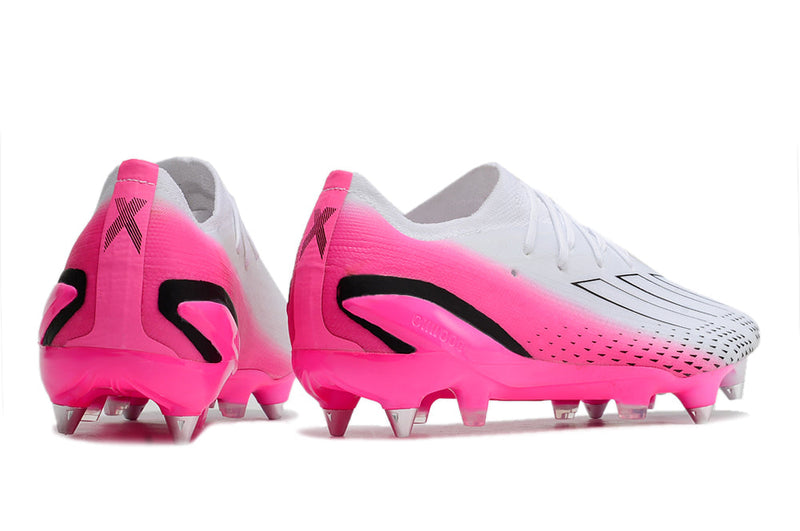 Chuteira Campo Adidas X Speedportal.1 Ponta de Aluminio Branca e Rosa