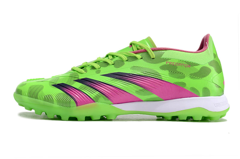 Chuteira Society Adidas Predator Elite TF Verde e Rosa