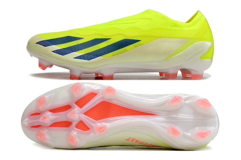 Chuteira Campo Adidas X Crazyfast+ FG Verde e Laranja "Solar Energy Pack"