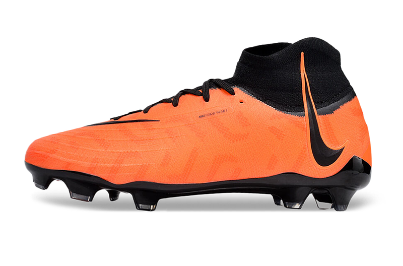 Chuteira Campo Nike Phantom Luna Elite FG Laranja e Preta