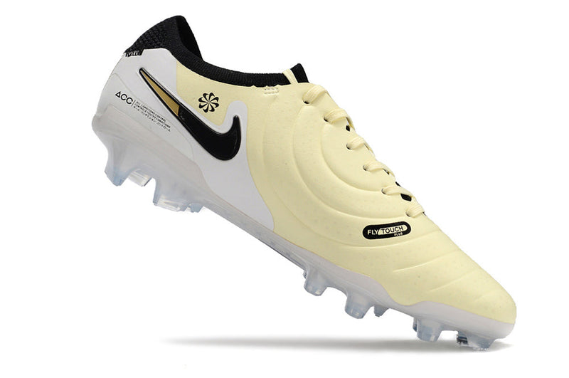 Chuteira Campo Nike Tiempo Legend 10 Elite FG Bege e Branca "Mad Ready Pack"