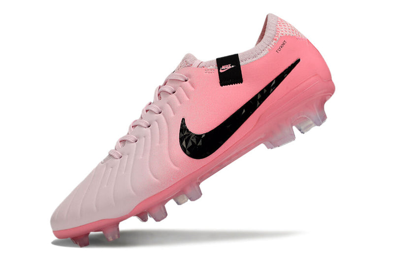 Chuteira Campo Nike Tiempo Legend 10 Elite FG Rosa e Preto "Mad Brilliance Pack"