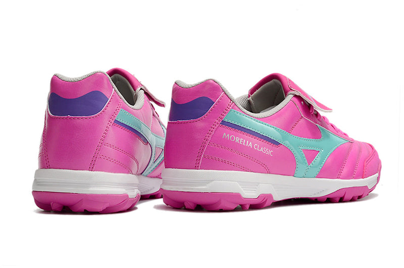 Chuteira Society Mizuno Morelia 3 TF Rosa e Azul