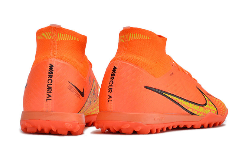 Chuteira Society Nike Air Zoom Mercurial Superfly 9 Elite TF Laranja