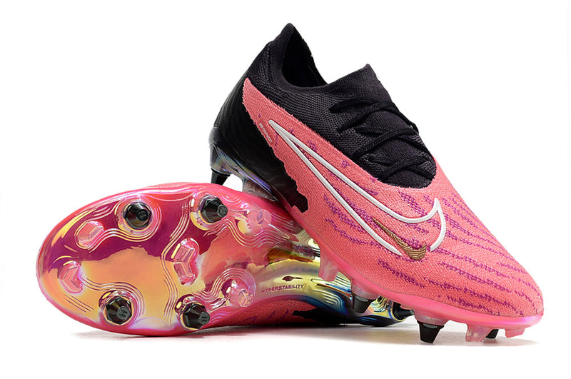 Chuteira Campo Nike Phantom GX Elite Trava Mista Preta e Rosa "Generation Pack"