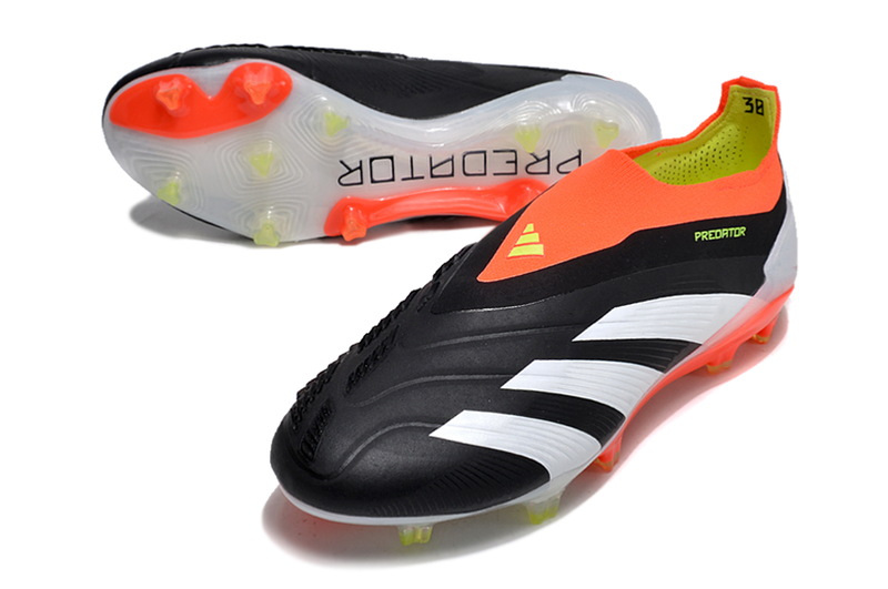 Chuteira Campo Adidas Predator LL Elite FG Preta, Laranja e Branco "Solar Energy"