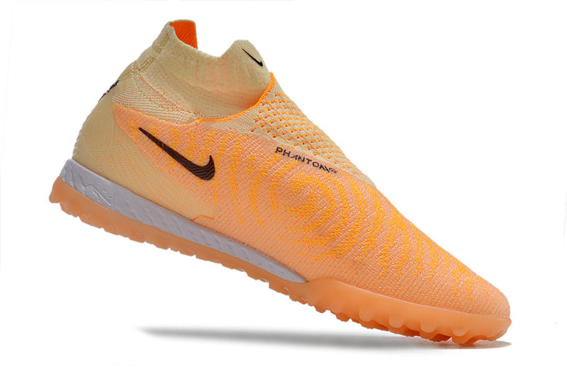 Chuteira Society Nike Phantom GX DF Elite TF Laranja "Fusion Pack"