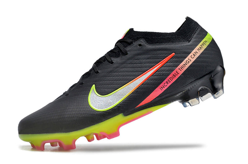 Chuteira Campo Nike Air Zoom Mercurial Vapor 15 Elite FG Preta e Colorida