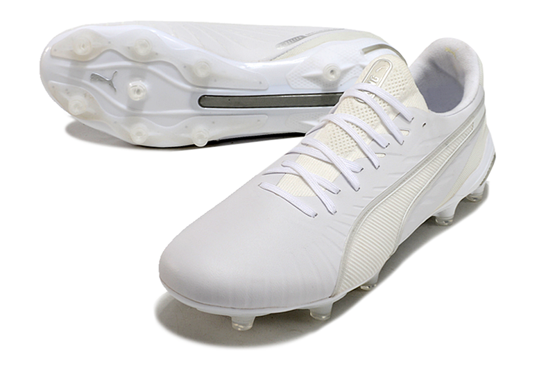 Chuteira Campo Puma King Ultimate FG Branca "Whiteout Pack"