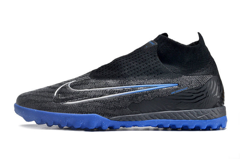 Chuteira Society Nike Phantom GX DF Elite TF Preta e Azul "Shadow Pack"