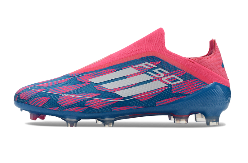 Chuteira Campo Adidas F50 LL FG Rosa, Azul e Branco "Re-Emergence Pack"