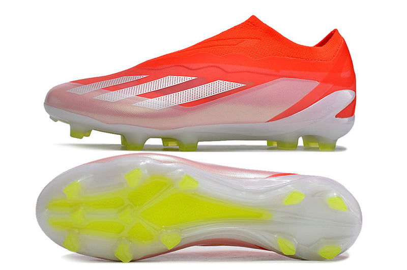 Chuteira Campo Adidas X Crazyfast+ FG Vermelho e Branco "Energy Citrus Pack"