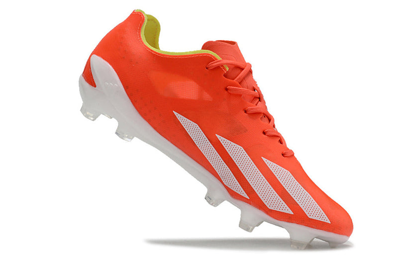 Chuteira Campo Adidas X Crazyfast+ FG Vermelho e Branco "Energy Citrus Pack"