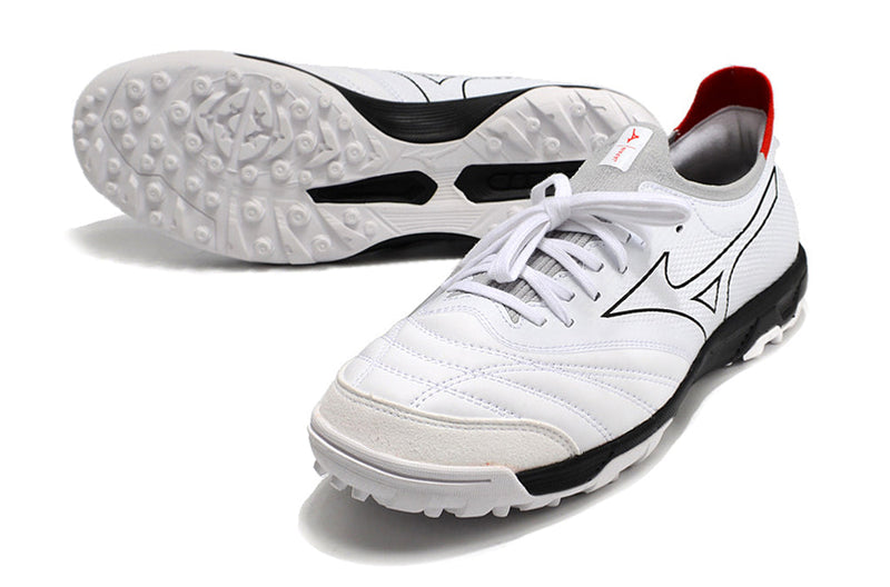 Chuteira Society Mizuno Morelia Neo Beta TF Branca e Preta "Next Have Color"