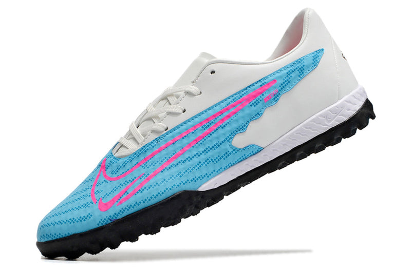 Chuteira Society Nike Phantom GX Club Azul e Branca "Blast Pack"