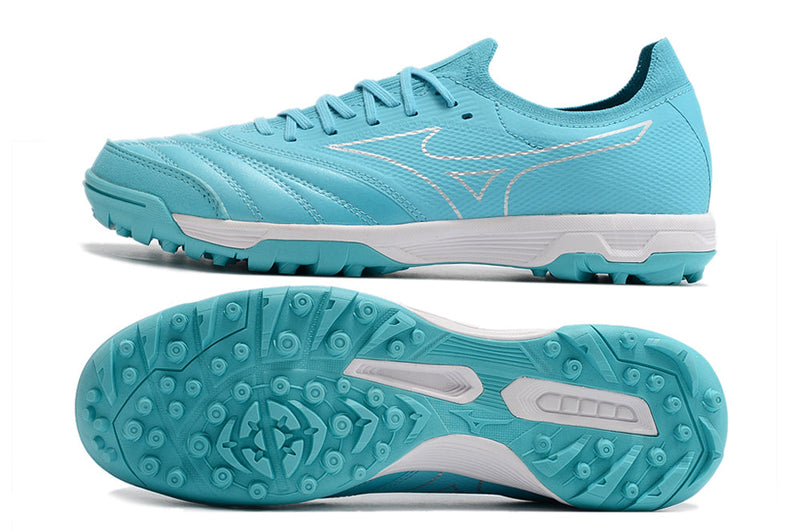 Chuteira Society Mizuno Morelia Neo Beta TF Azul "Azure Blue Pack"