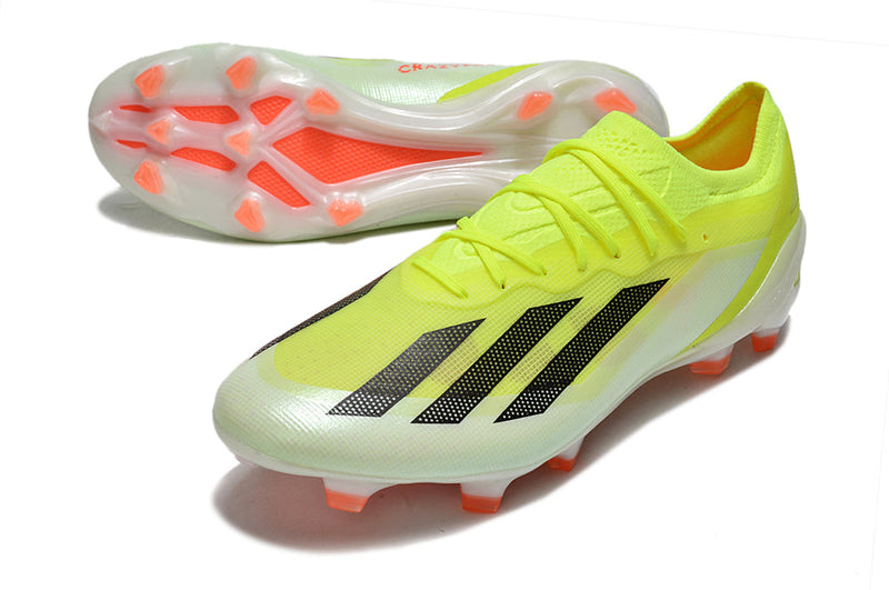 Chuteira Campo Adidas X Crazyfast.1 FG Verde e Laranja "Solar Energy Pack"