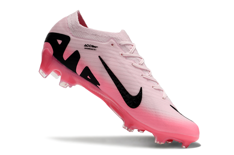 Chuteira Campo Nike Air Zoom Mercurial Vapor 15 Elite FG Rosa e Preto "Mad Brilliance Pack"