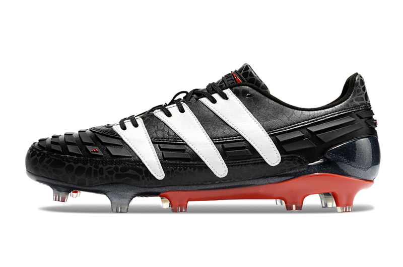 Chuteira Campo Adidas Predator Accelerator FG Preta, Branca e Vermelho