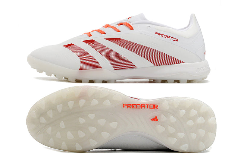 Chuteira Society Adidas Predator Elite TF Branca e Vermelha