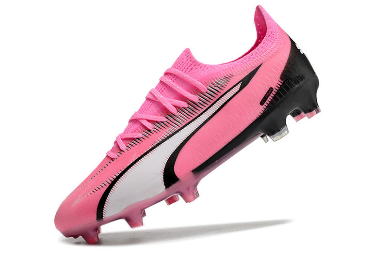 Chuteira Campo Puma Ultra Ultimate FG Rosa e Preto "Phenomenal Pack"