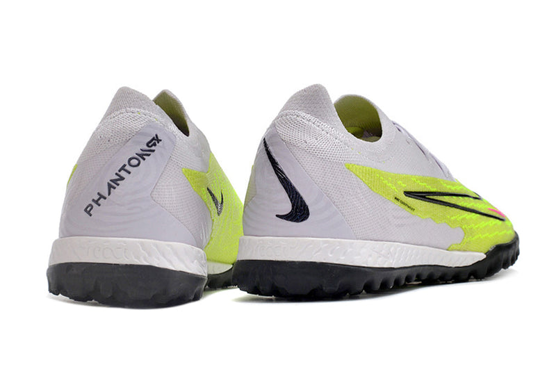 Chuteira Society Nike Phantom GX Elite TF Branca e Verde "Luminous Pack"