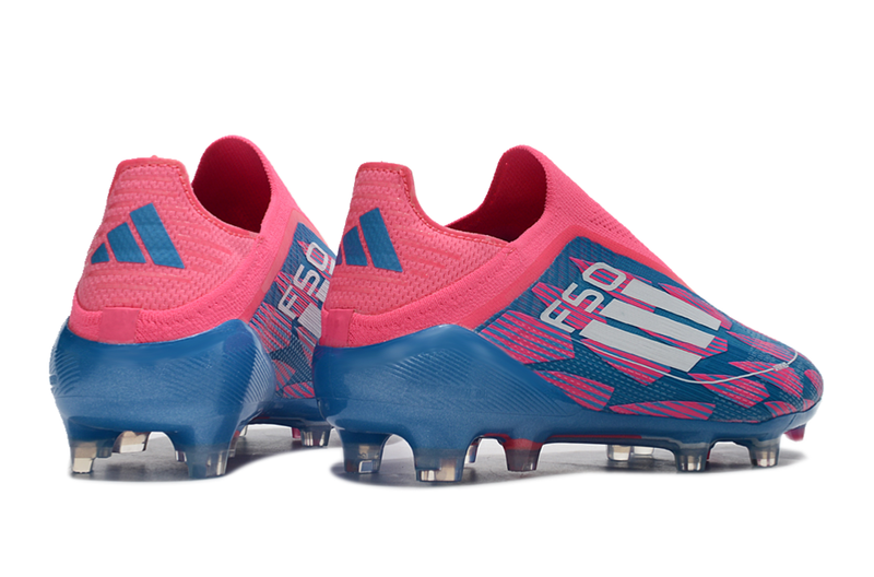 Chuteira Campo Adidas F50 LL FG Rosa, Azul e Branco "Re-Emergence Pack"