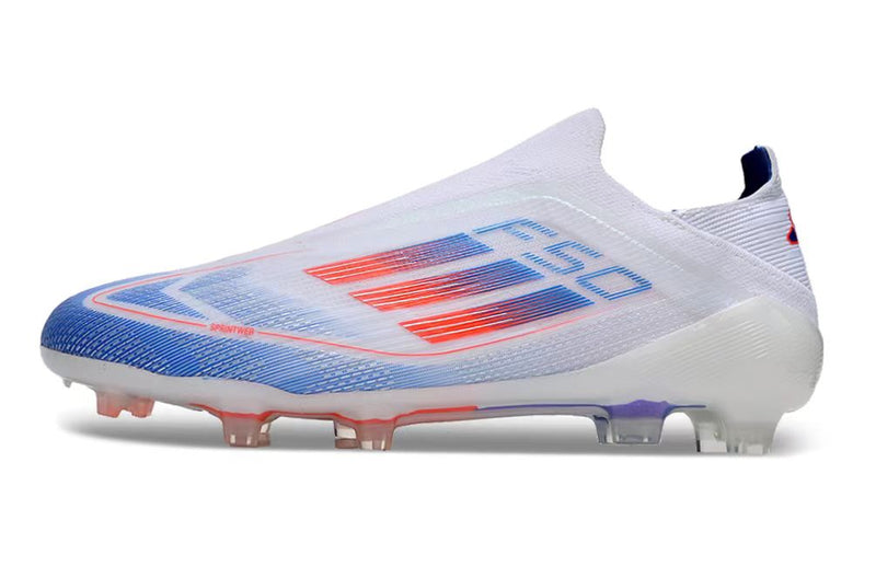 Chuteira Campo Adidas F50 LL FG Branca, Azul e Vermelha "Advancement Pack"