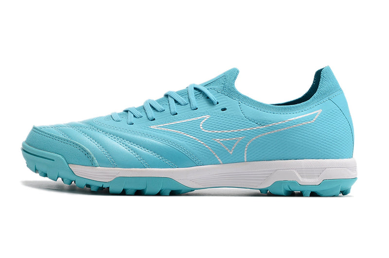 Chuteira Society Mizuno Morelia Neo Beta TF Azul "Azure Blue Pack"