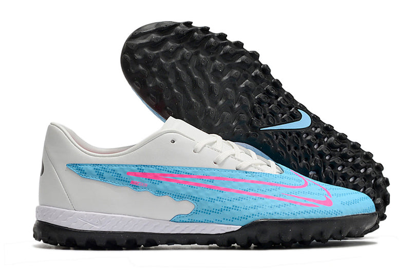 Chuteira Society Nike Phantom GX Club Azul e Branca "Blast Pack"